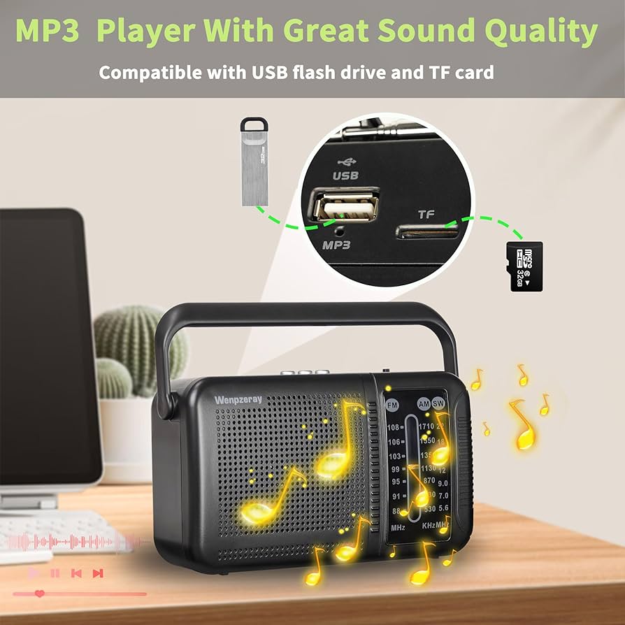 Amazon.com: Radios Portable AM FM Shortwave, Retro Bluetooth